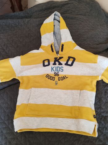 Pull à capuche Okaïdi 6 ans 116 cm.