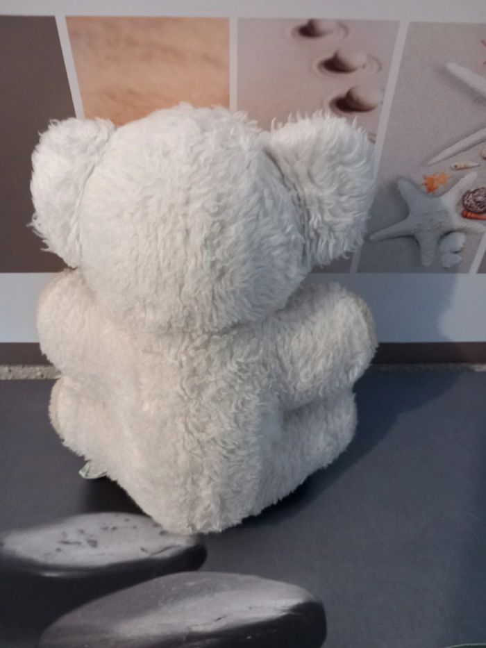 Peluche ours vintage blanc petit model 20cm marque nounours - photo numéro 4