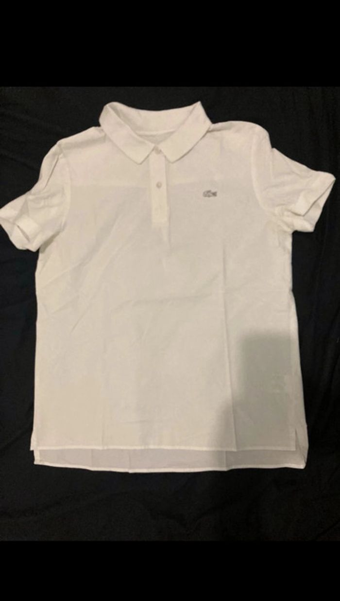 Polo Lacoste matière chemise blanche taille 38🐊