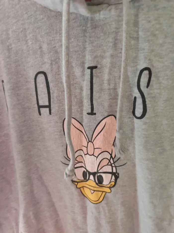 Pull à capuche gris daisy disney - photo numéro 2