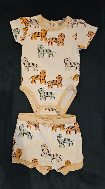 Ensemble bebe tigre coton 3 mois