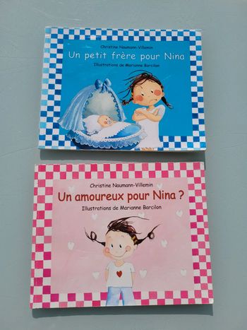 2 livres l'école des loisirs : Un amoureux pour Nina ? 💕  Un petit frère pour Nina 👼 64