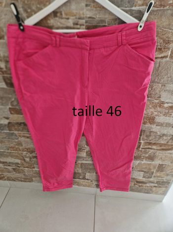 1 pantalon 98% coton rose taille 46 marque camaieu