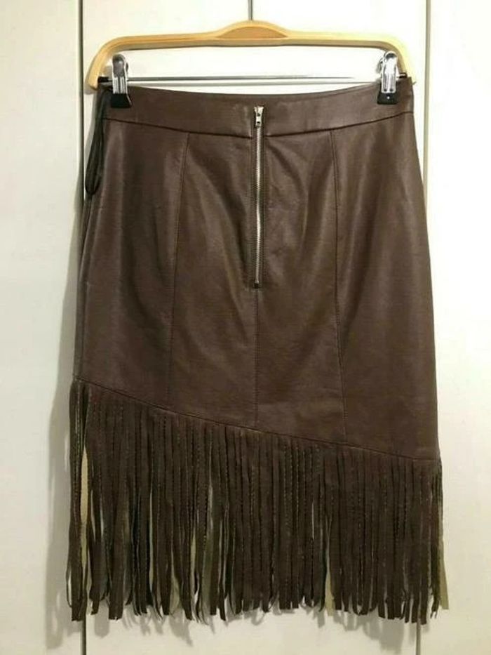 Jupe brune à franges Rainbow - Taille 34 - photo numéro 2