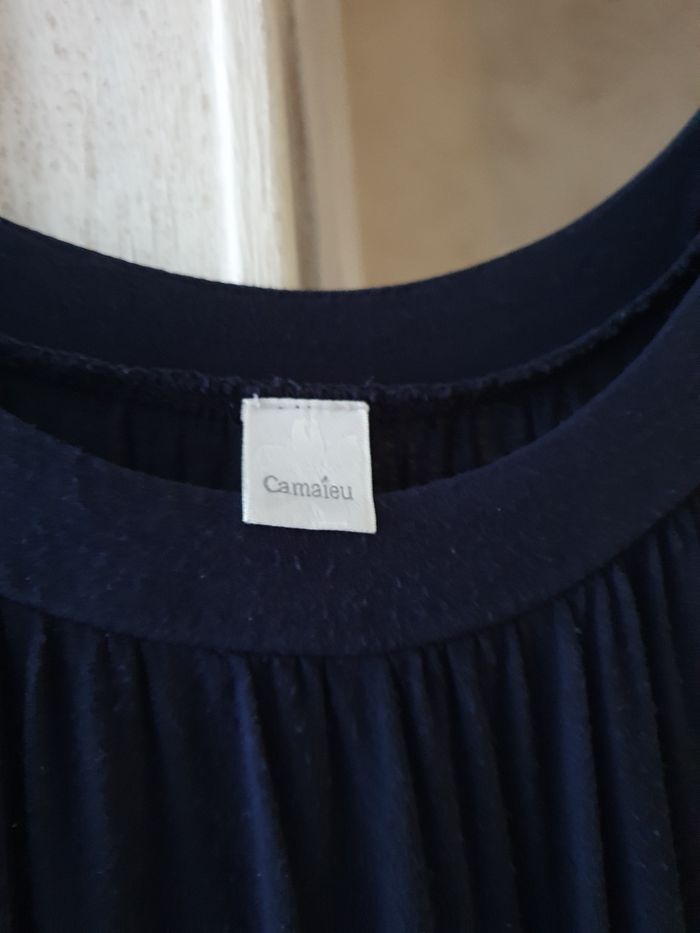 Tee-shirt bleu marine col rond CAMAÏEU  Taille M - photo numéro 3