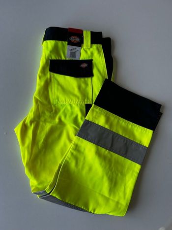 Pantalon Dickies haute visibilité neuf avec étiquette – Taille 48 – Multipoches – Workwear Pro