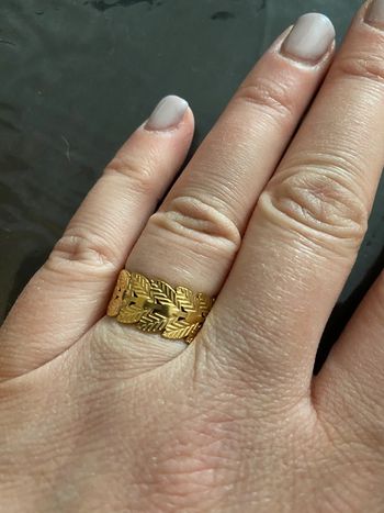 Bague feuille en acier inoxydable