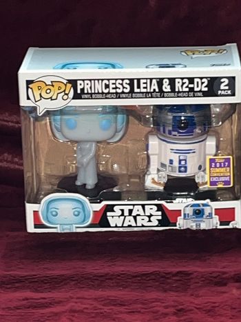Funko Pop Princesse Leia & R2 D2 SDCC 2017 Summer Exclusive Star Wars Limited Ed