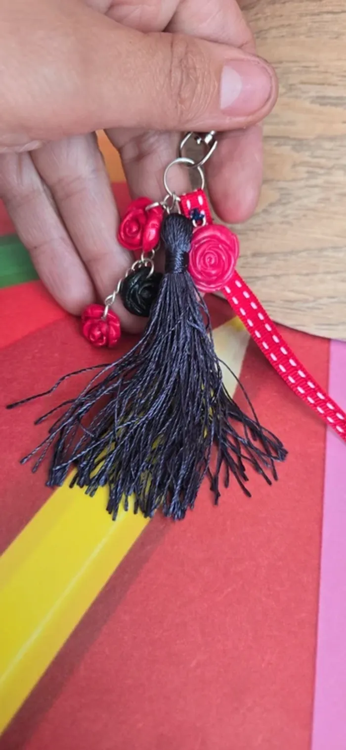 Porte clef rose divers Fimo Neuf - photo numéro 4