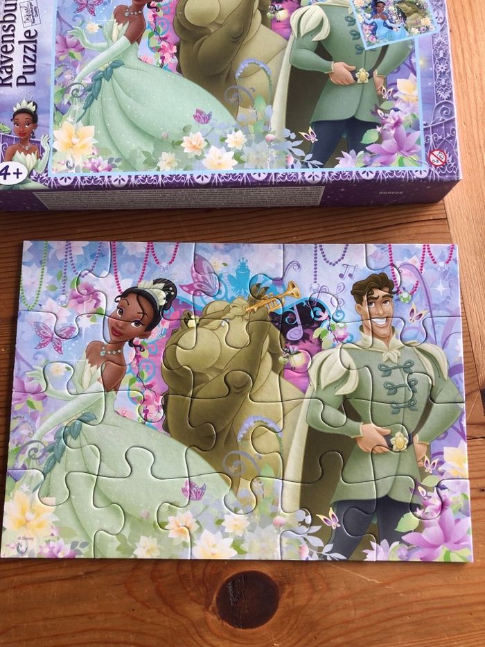 2 puzzles 20 pièces La princesse et la grenouille - photo numéro 3