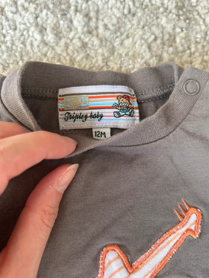 Lot bébé garçon demie saison pantalon et tee-shirt à manches longues - 12 mois - photo numéro 3
