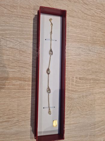 Bracelet plaqué or avec oxyde de zirconium