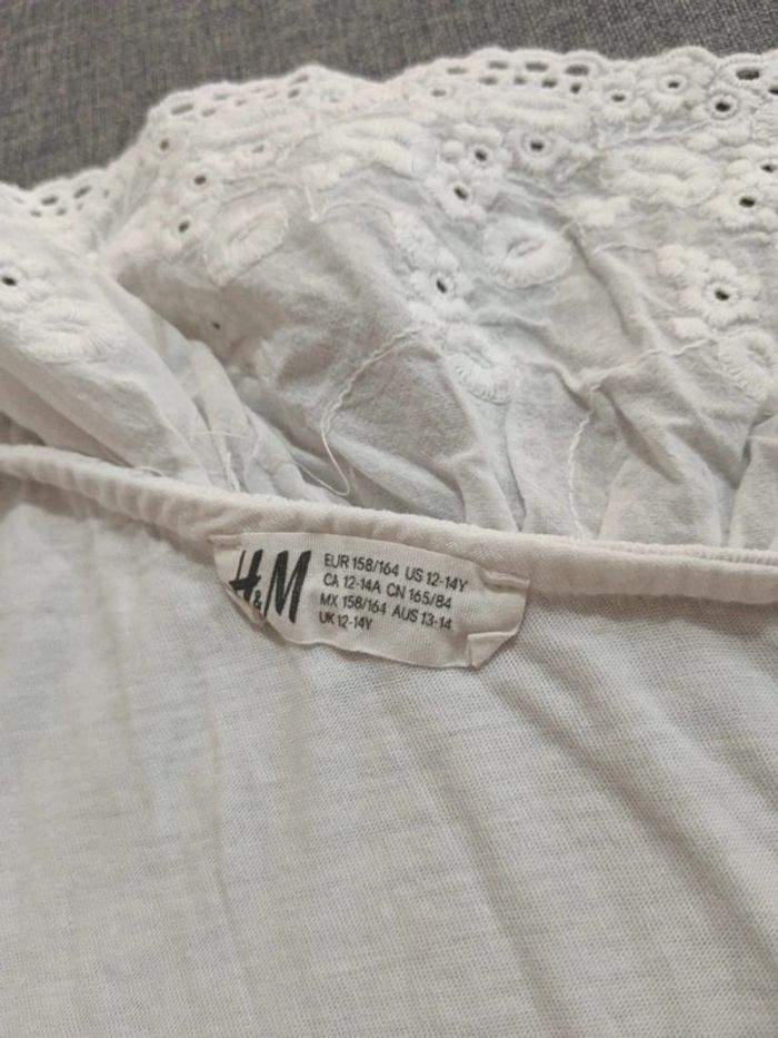 C55 top blanc H&M 12-14 ans - photo numéro 3