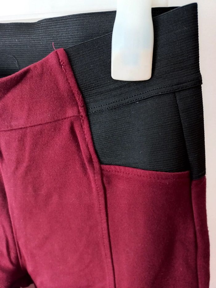 Leggins bordeau élastique à la taille - photo numéro 4