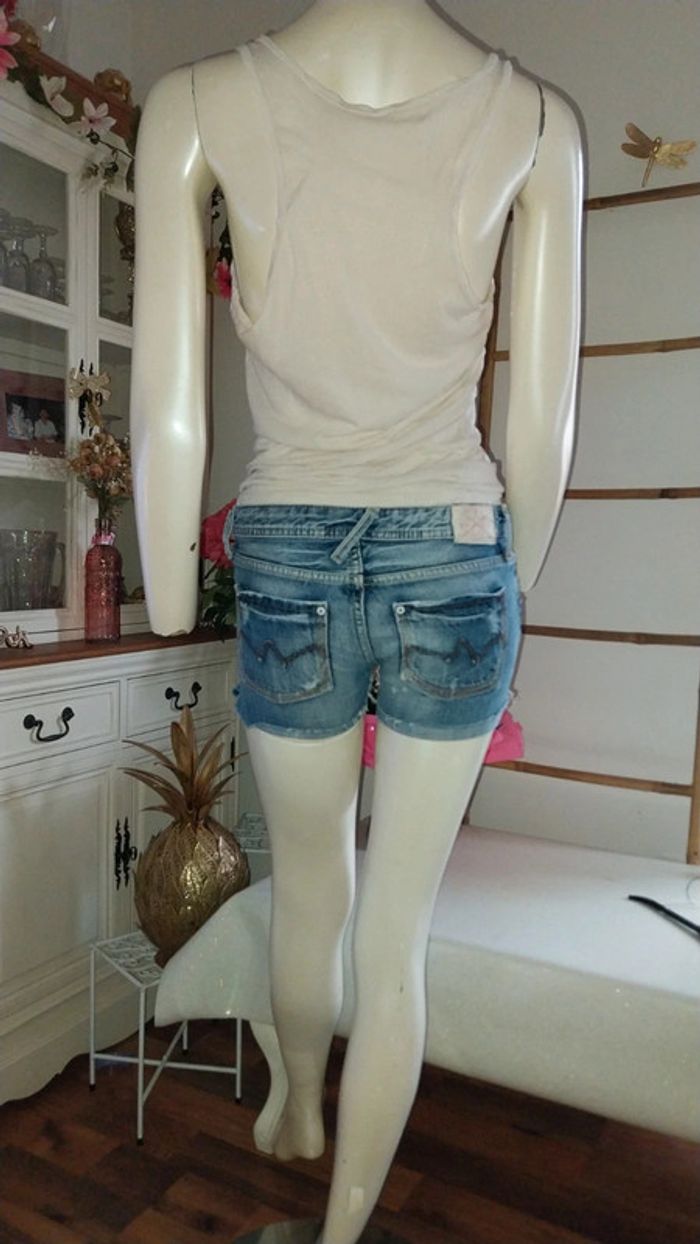 Short en jean by Le Temps des Cerises très bon état Taille 25 - photo numéro 12