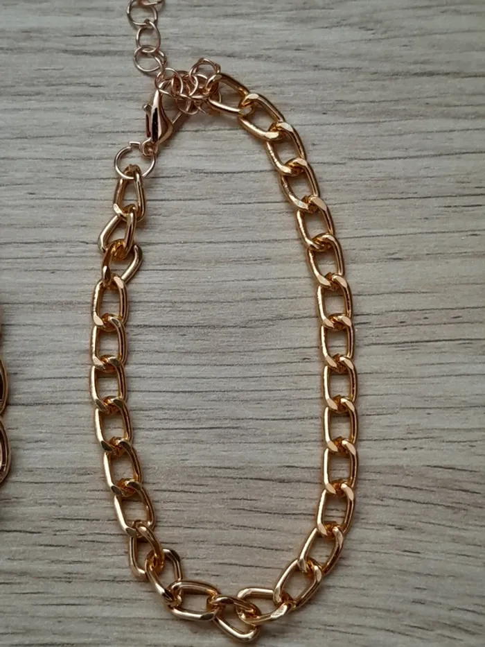 Lot de 2 Bracelets maillons de chaîne, doré - photo numéro 5