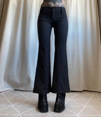 Pantalon jambes larges gris rayures Officecore Goth vintage made in Italy 🇮🇹 y2k - Taille XS