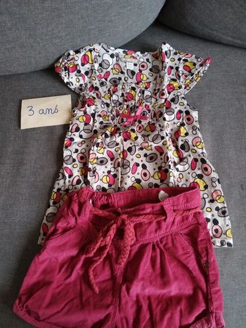 Ensemble blouse short velours