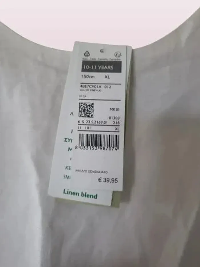 Robe neuve Benetton lin et coton blanche 10a 11a - photo numéro 6