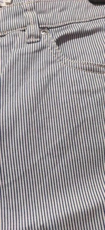 Jean 7/8ème rayé marine et blanc H&M 40