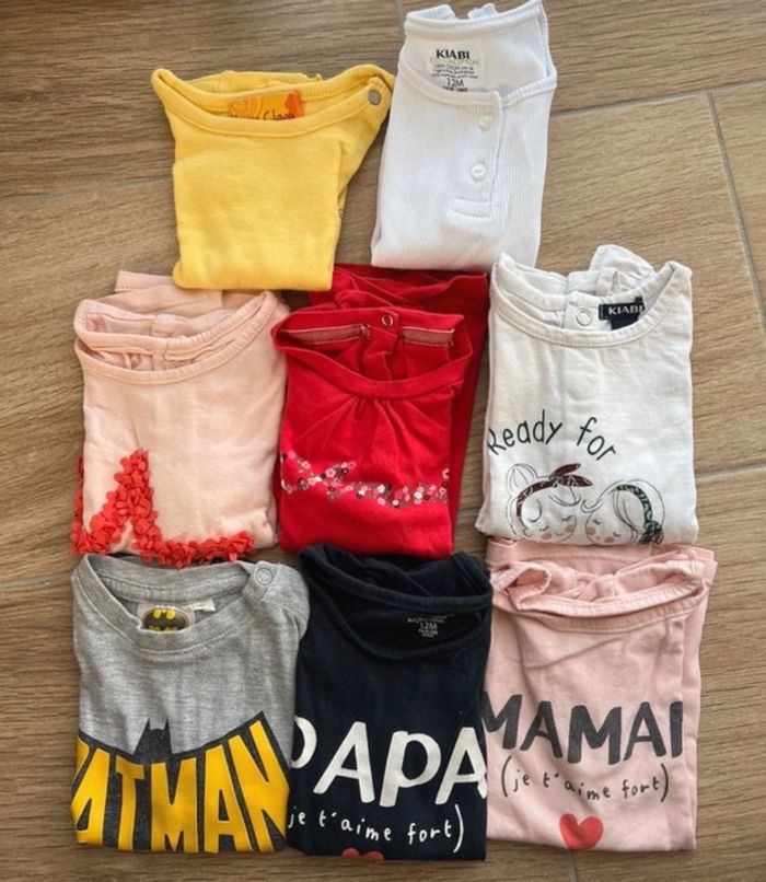 Lot 8 T-shirt manches courtes 12 mois