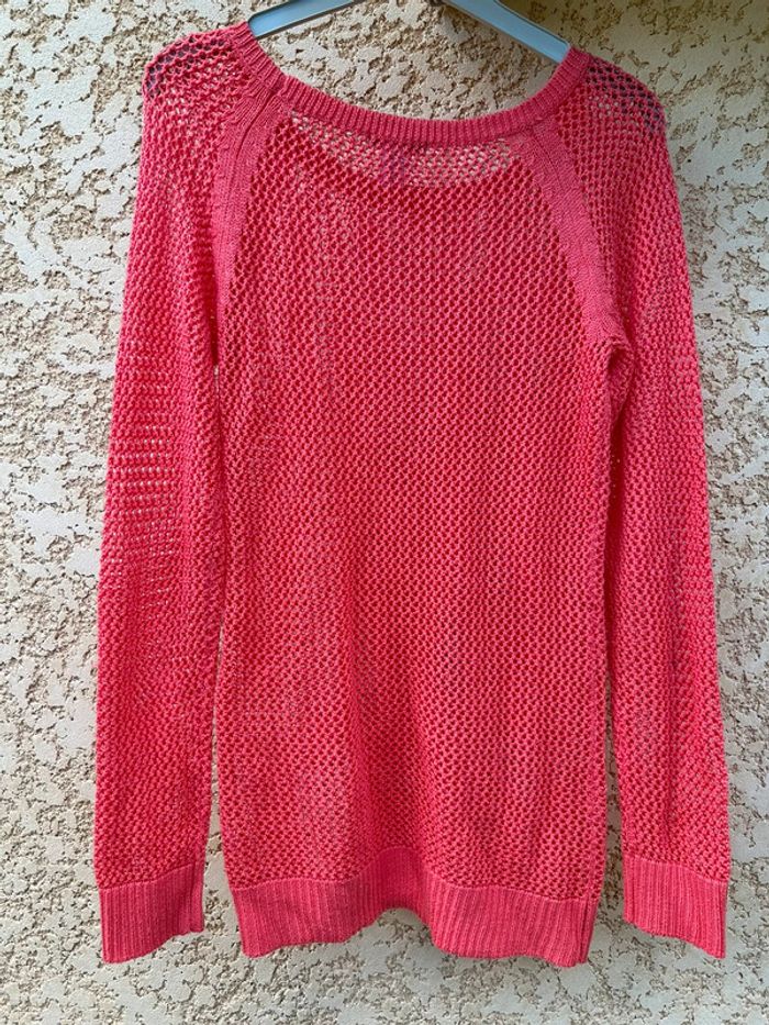 Pull en maille orange corail - photo numéro 4