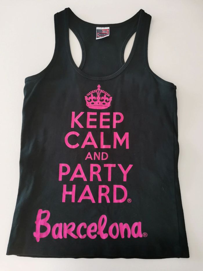 Débardeur noir et rose Barcelona