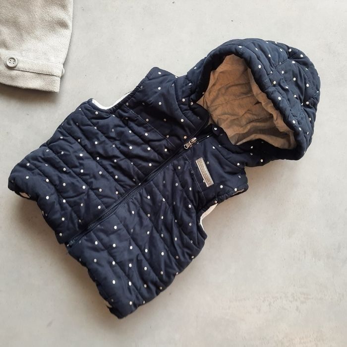 Lot manteau chaud doudoune sans manches fille 18 mois automne hiver - photo numéro 3