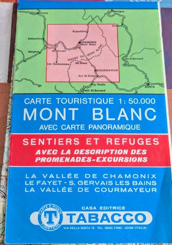 Carte touristique mont blanc