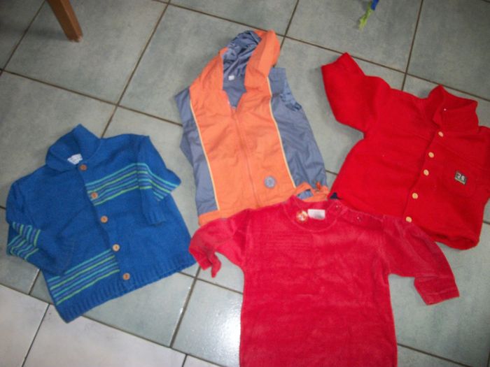 lot garçon 2 ans gilet, blouson sans manches, chemise polaire