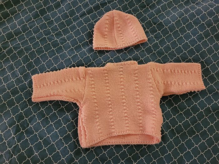 Gilet + bonnet naissance - photo numéro 2