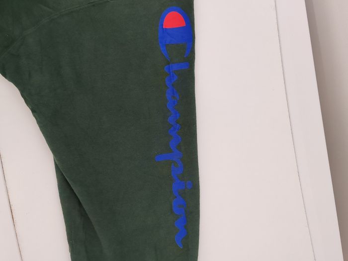 Sweat à capuche Champion, logos floqués+ brodé. Vert, XL. - photo numéro 2