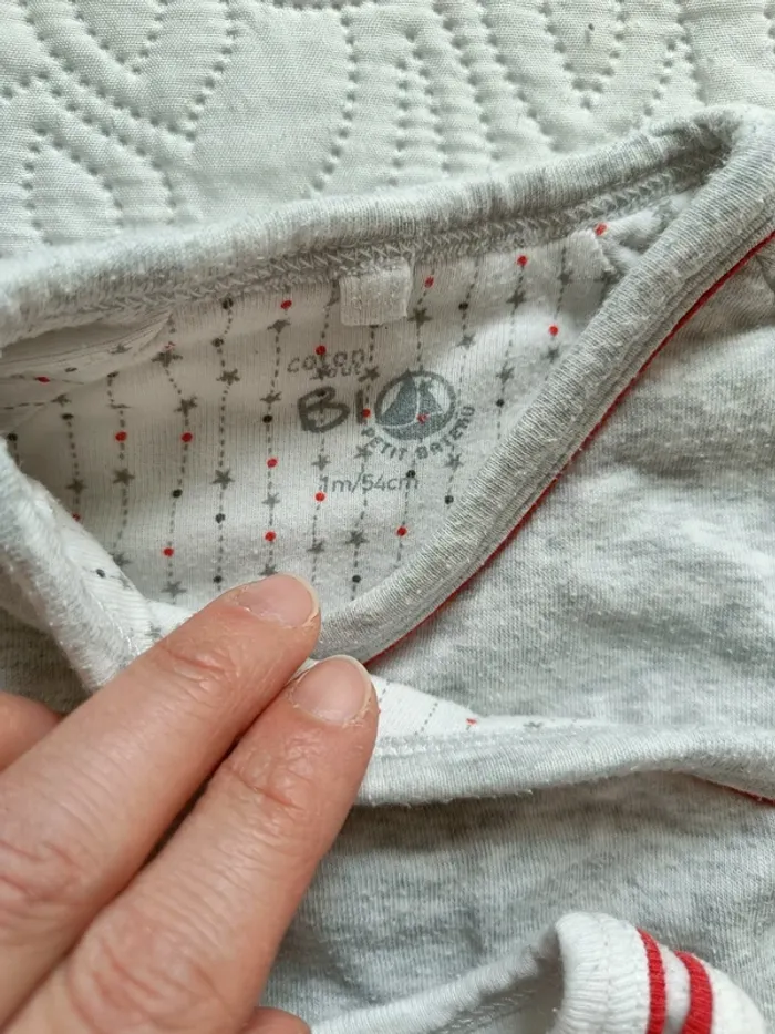 Ensemble grenouillère et gilet Petit Bateau 1 mois - photo numéro 3