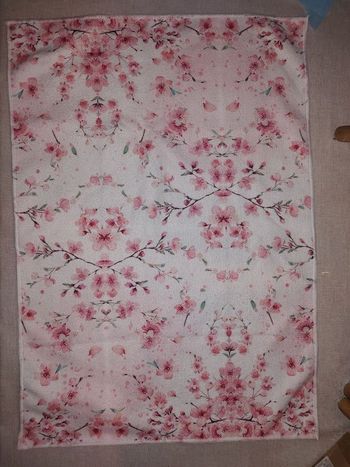 Lot de 2 essuie-mains déco – Motif fleurs roses “Home Sweet Home”