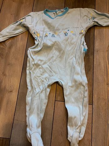 Grenouillère bleue thème plage 12 mois