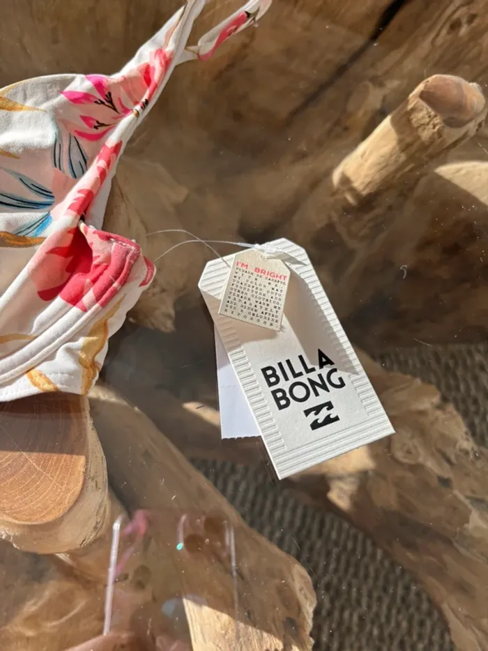 Haut de maillot de bain Billabong blanc fleur - photo numéro 5