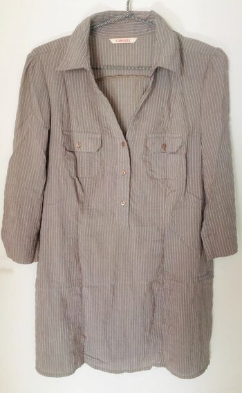 Tunique / chemise à fines rayures - Camaïeu