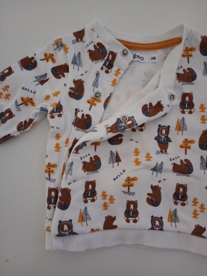 Pull bébé gemo 3 mois à pression - photo numéro 2