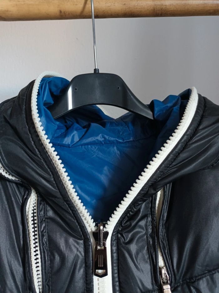 Veste doudoune sans manches réversible à capuche bleu / noir DLN Star taille S - photo numéro 3