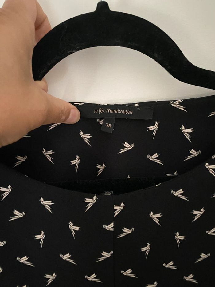 Robe Droite Chic Imprimée Oiseaux Taille 36 - photo numéro 5