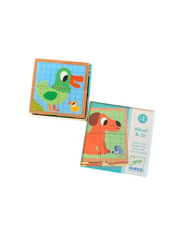 Puzzle en bois cube 4 pièces Djeco