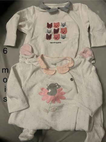 Lot de 2 pyjamas OBAIBI - 6 mois