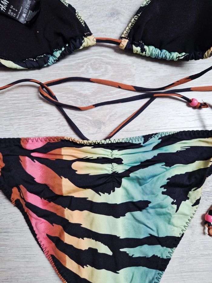 Maillot de bain bikini 2 pièces H&M haut en triangle rembourré 34 et bas en 36 - photo numéro 9