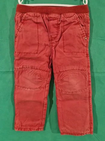Pantalon renforcé 18 mois (80 cm) rouge Obaïbi