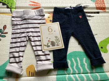 Lot de 2 leggings hiver 6 mois