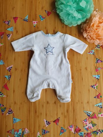Pyjama grenouillère P'tit Bisou taille 00M 47 cm naissance 0 mois