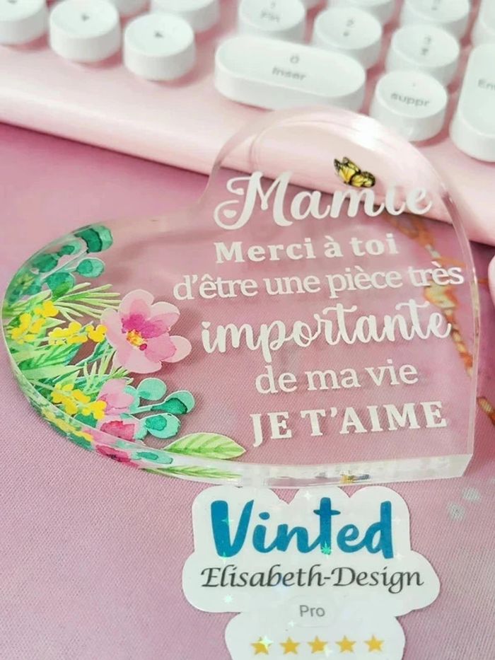 Plaque cœur " Mamie " - photo numéro 2