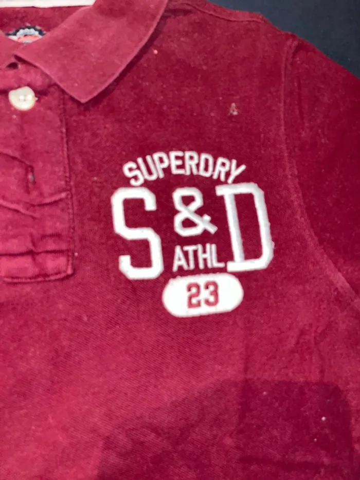 Polo superdry bordeaux taille M - photo numéro 2