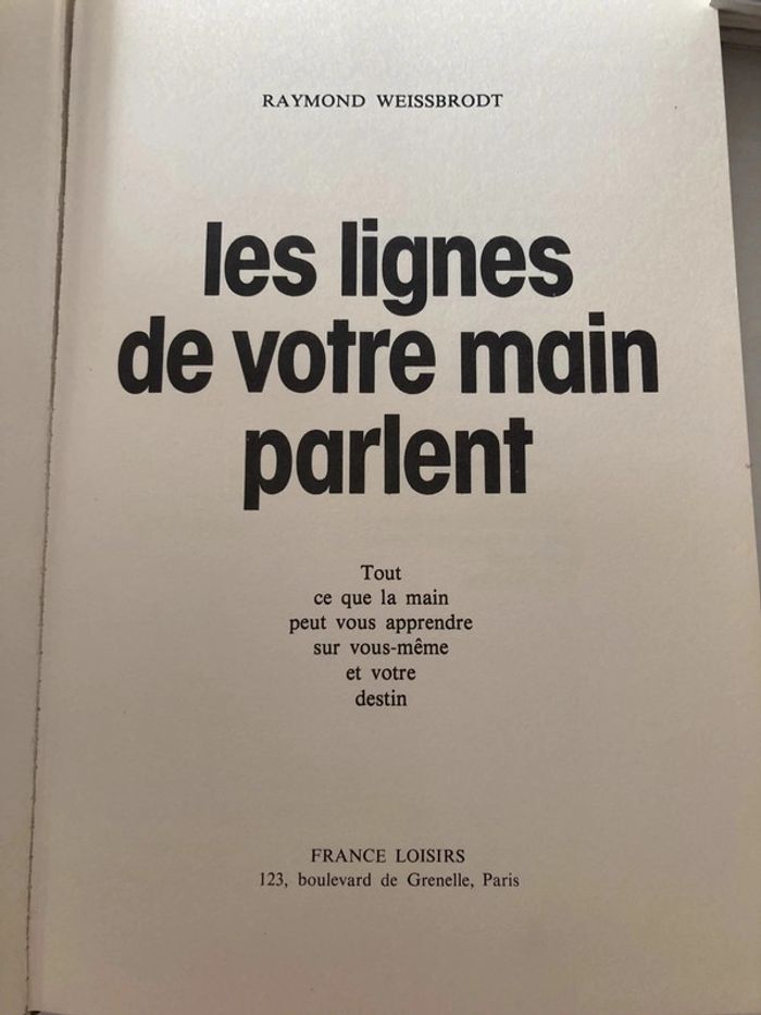 Les lignes de votre main parlent / Raymond weissbrodt - photo numéro 2