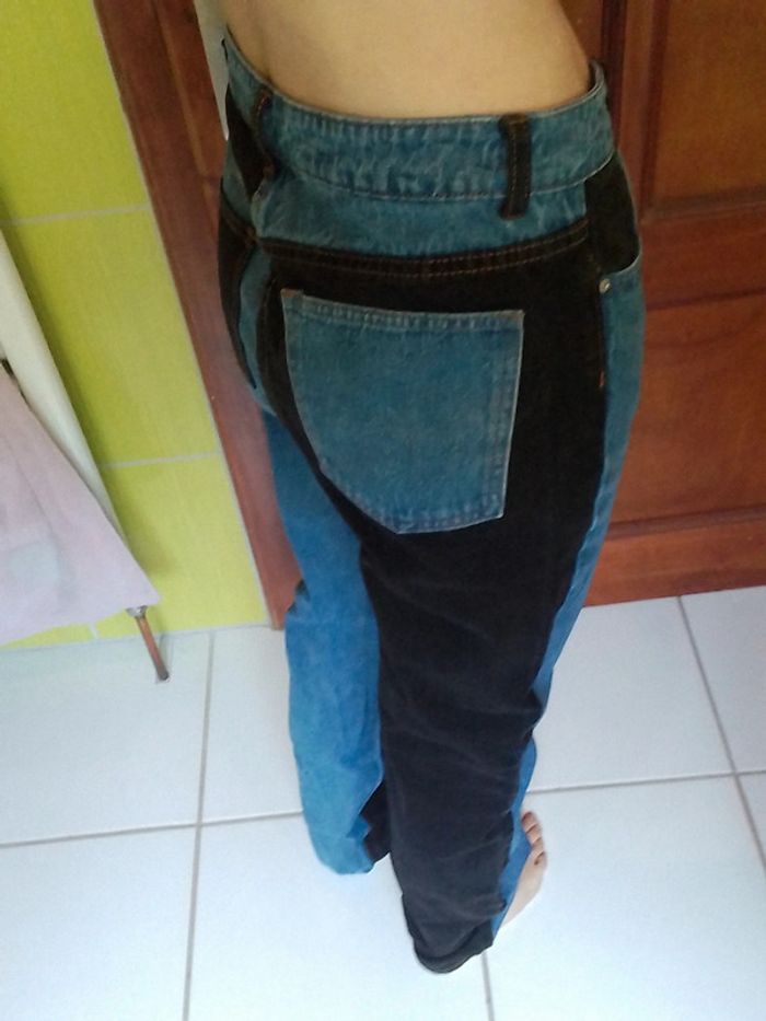 Jeans femme droit noir et bleu Shein - photo numéro 7
